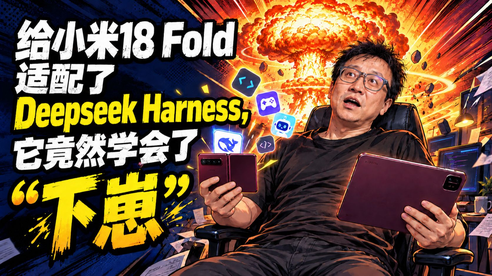 瘫坐核弹！我的小米18Fold学会了用Deepseek Harness下崽...